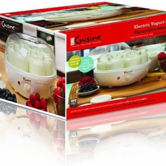 Electric Yogurt Maker with Glass Jars & Lids by Euro Cuisine - Picture 5 of 5